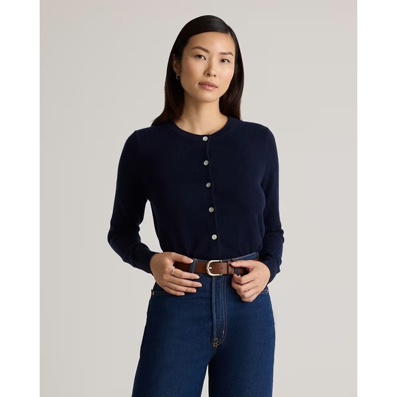 Quince Sweaters - Quince Mongolian Cashmere Cardigan Sweater Navy Medium New With Tags